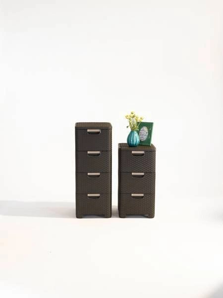 Curver Regał Z Szufladami Ciemny Brąz 4x14l