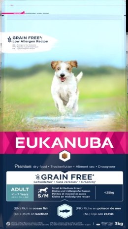 Eukanuba Adult Small&Medium Grain Free Łosoś 3kg