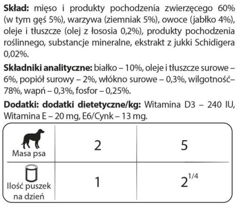 Dolina Noteci Premium Dla Psów Małych Ras Z Gęsią, Ziemniakami I Jabłkiem 100g