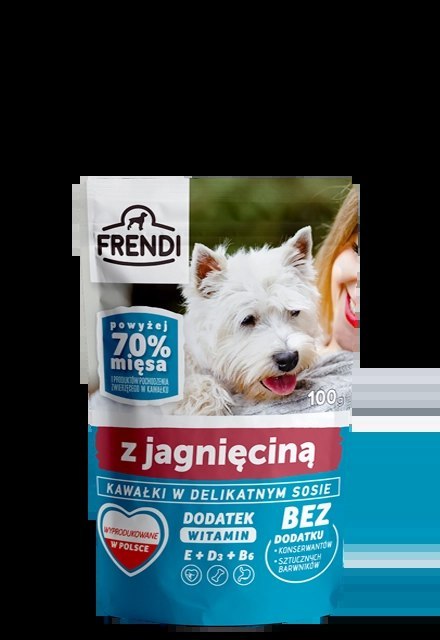 Frendi- Kawałki w delikatnym sosie z jagnięciną 100g.