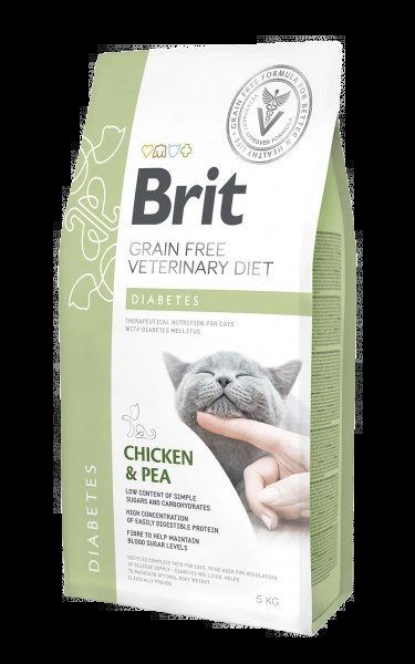 Brit Grain Free Veterinary Diets Cat Diabetes Kurczak Z Groszkiem 5kg