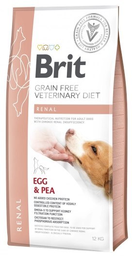 Brit Grain Free Veterinary Diets Dog Renal Jajko Z Groszkiem 12kg
